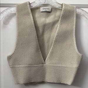 Aritzia Babaton Sculpt Knit Deep V-Neck Tank Top